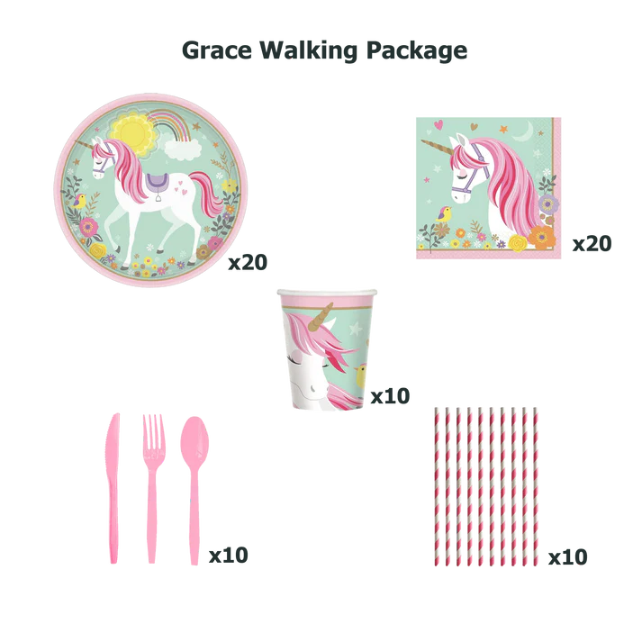 Party & Box Birthday Series Unicorn Grace Walking Set